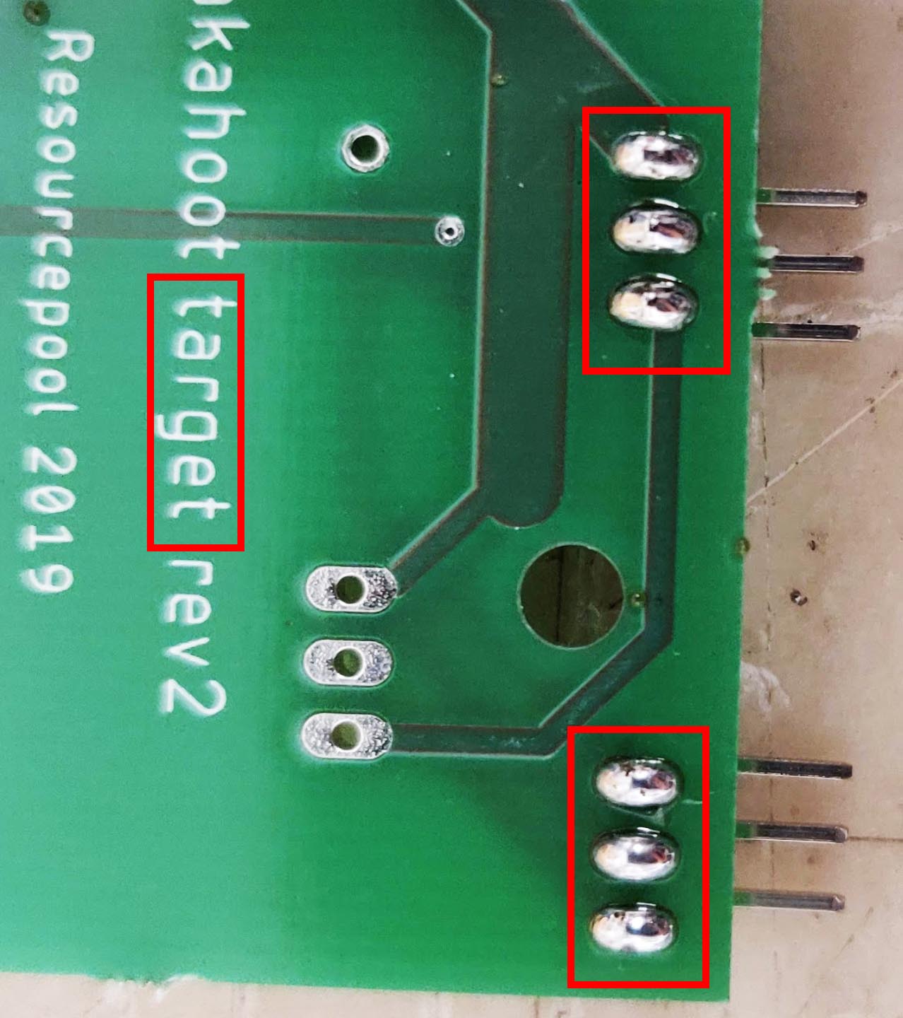 Angled Pins soldered